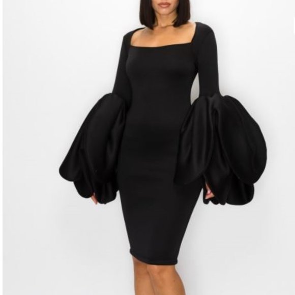 Black Flower Power Dress - Picture 1 of 2